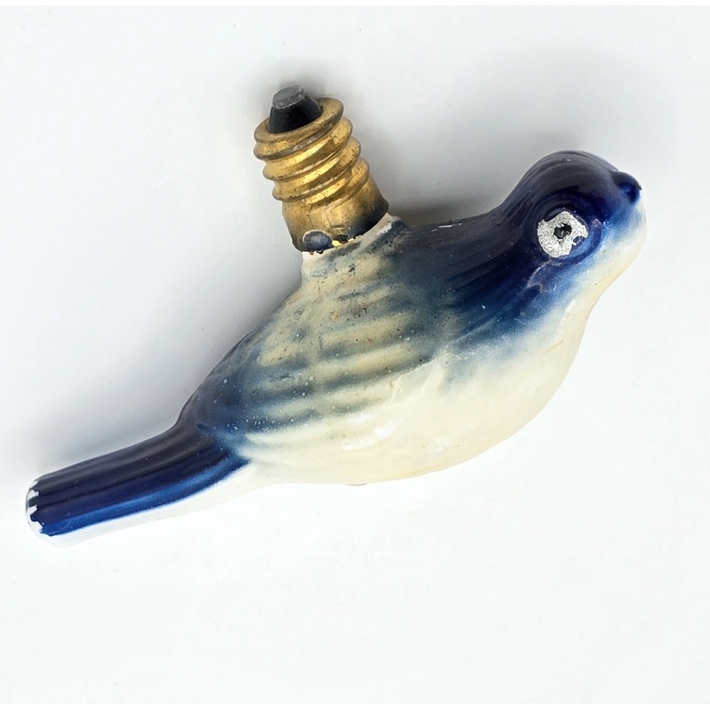 Vintage Blue Bird Figural Glass Light Bulb Mcm Art Deco Antique String‎ Light